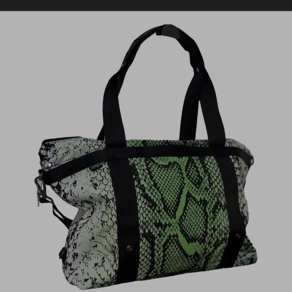 Exotic Green and Black Snakeskin Tote